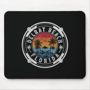 Delray Beach Florida Summer Vacation Vintage Sunse Mouse Mat