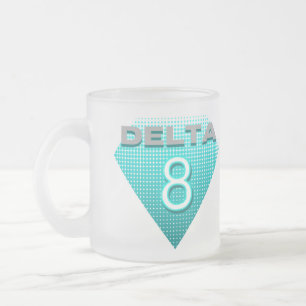 Delta 8 frosted glass coffee mug