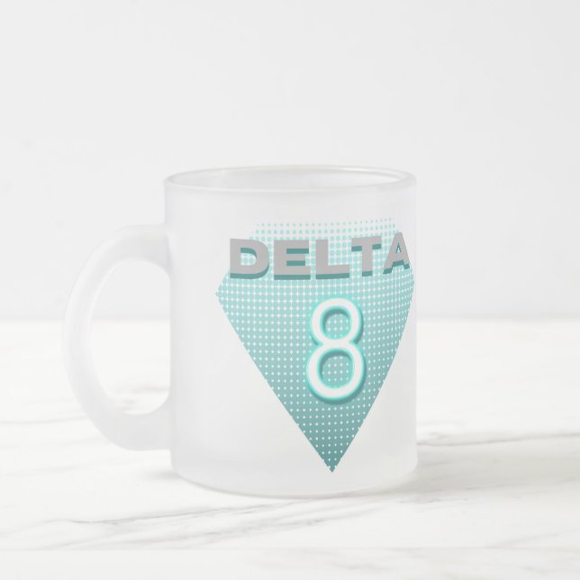 Delta  8 frosted glass coffee mug (Left)