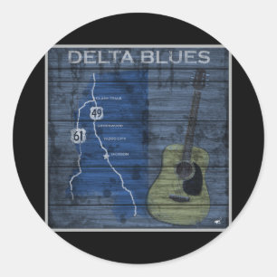 Delta Blues Grunge Blues Highway Classic Round Sticker