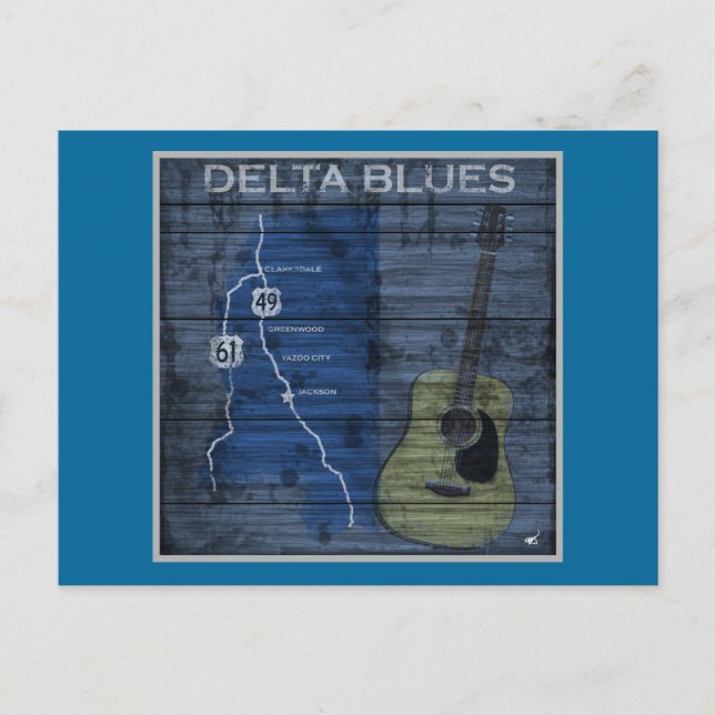 Delta Blues Grunge Blues Highway Postcard (Front)