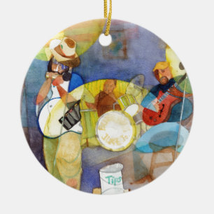 Delta Blues Music Design Ceramic Tree Decoration