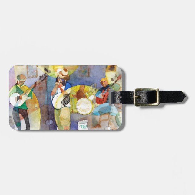 Delta Blues Music Design Luggage Tag (Front Horizontal)