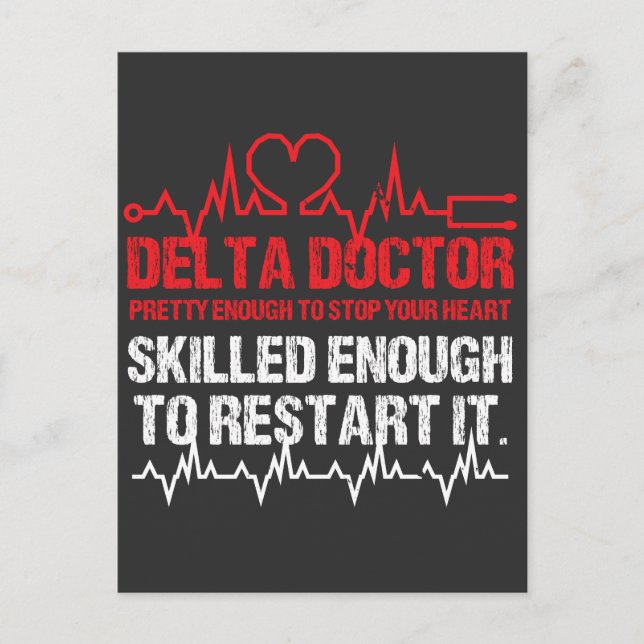 Delta Doctor Shirt for Physician Sorority Postcard (Front)