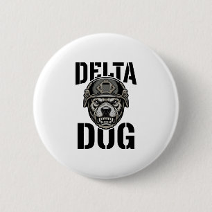 Delta Dog Bulldog Helmet Vintage Engraving Design_ 6 Cm Round Badge