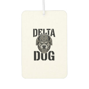 Delta Dog Bulldog Helmet Vintage Engraving Design_ Car Air Freshener