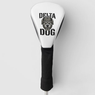 Delta Dog Bulldog Helmet Vintage Engraving Design_ Golf Head Cover