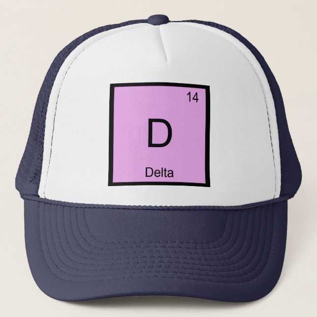 Delta Name Chemistry Element Periodic Table Trucker Hat (Front)
