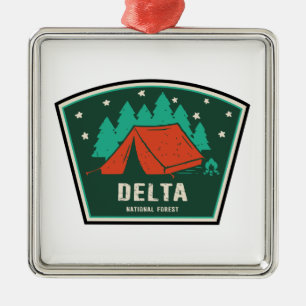 Delta National Forest Camping Metal Tree Decoration