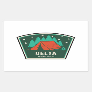 Delta National Forest Camping Rectangular Sticker