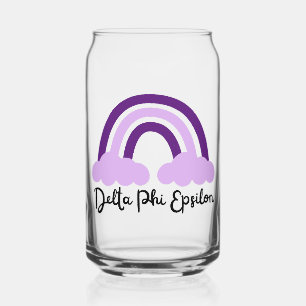 Delta Phi Epsilon Sorority Purple Rainbow Can Glass