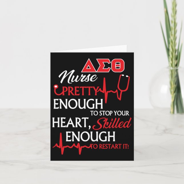 Delta Sigma Theta Sorority Nurse  Card (Front)