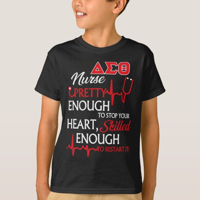 Delta Sigma Theta Sorority Nurse  T-Shirt (Front)