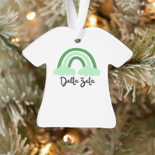 Delta Zeta Sorority Green Monochrome Rainbow Ornament