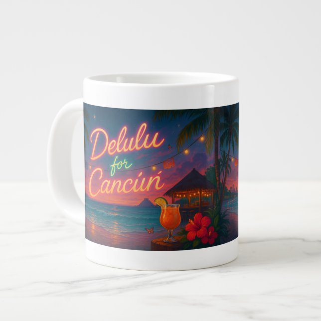 Delulu for Cancun Large Coffee Mug (Front Left)