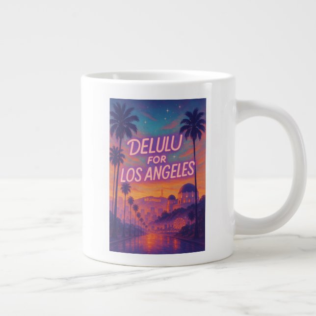 Delulu for Los Angeles Large Coffee Mug (Right)