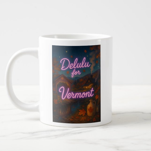 Delulu for Vermont Large Coffee Mug (Left)