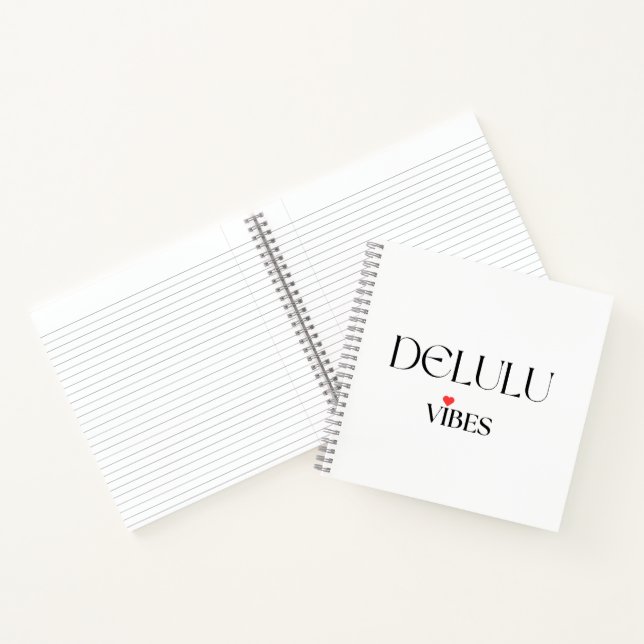 Delulu Vibes, Funny Aesthetic Quote Gift Notebook (Inside)