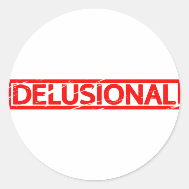 Delusional Stamp Classic Round Sticker (Front)
