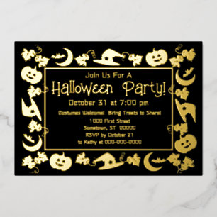 Delux Fun 5 x 7 Foil Halloween Party Invitation
