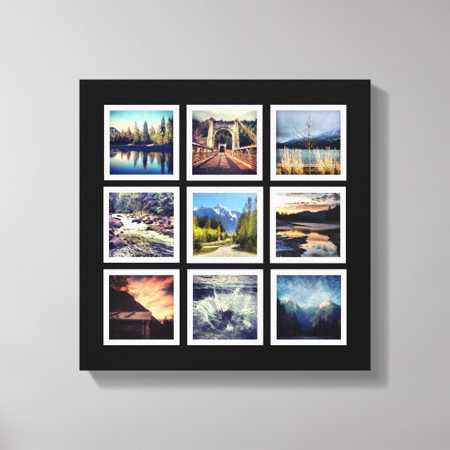 Deluxe 9 Photograph Grid Collage Canvas Print (Front)