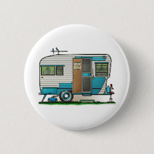 Deluxe Camper Trailer 6 Cm Round Badge