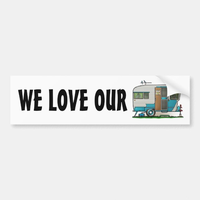 Deluxe Camper Trailer Bumper Sticker (Front)