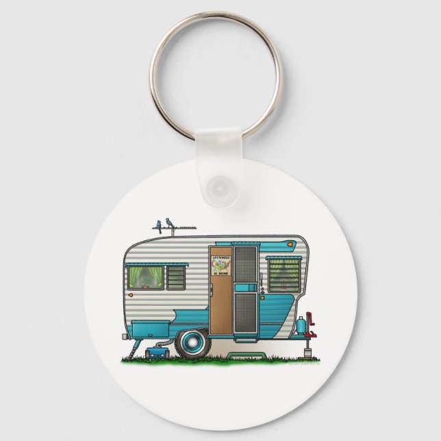 Deluxe Camper Trailer Key Ring (Front)