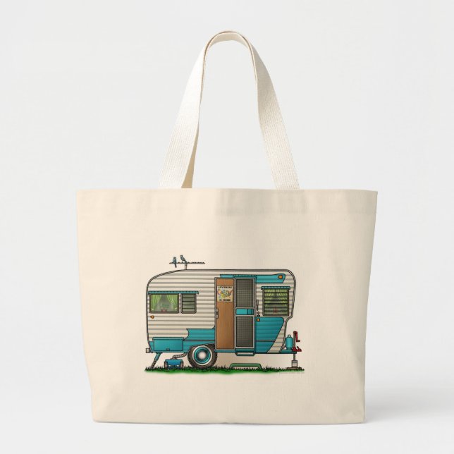 Deluxe Camper Trailer Large Tote Bag (Front)