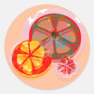 Deluxe citrus orange classic round sticker