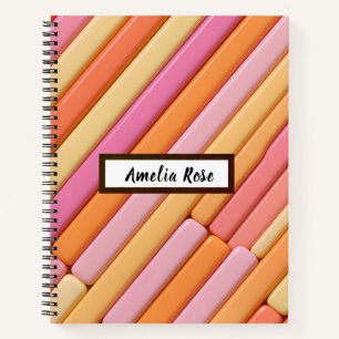 Deluxe Custom Pastel Geometric Notebook – Abstract