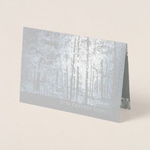 Deluxe Foil Silver Trees Scripture Sympathy Card