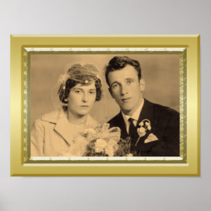 Deluxe gold border frame custom photo poster