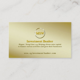Deluxe Gold Ring Theme for Investment Banker Business Card