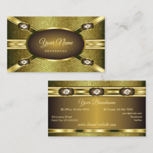 Deluxe Gold Shimmer with Luminous Faux Rhinestones Business Card