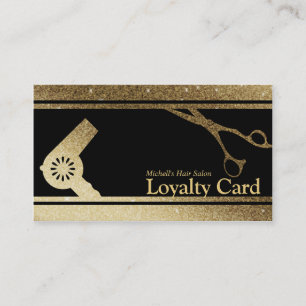Deluxe Golden Make up Hair Salon Loyalty Card