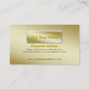 Deluxe Golden Theme - Financial Advisor Business Card