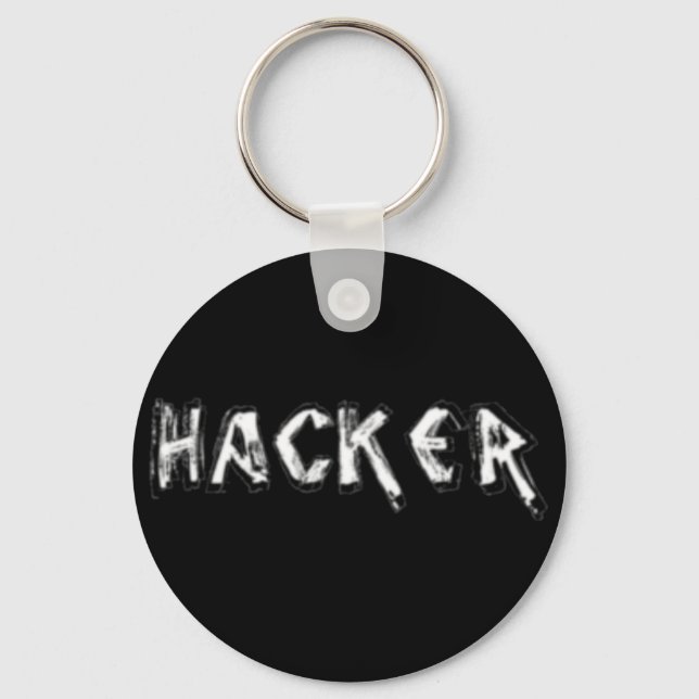 Deluxe Hacker rough font Key Ring (Front)