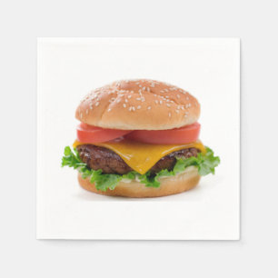 "Deluxe Hamburger" design paper napkins