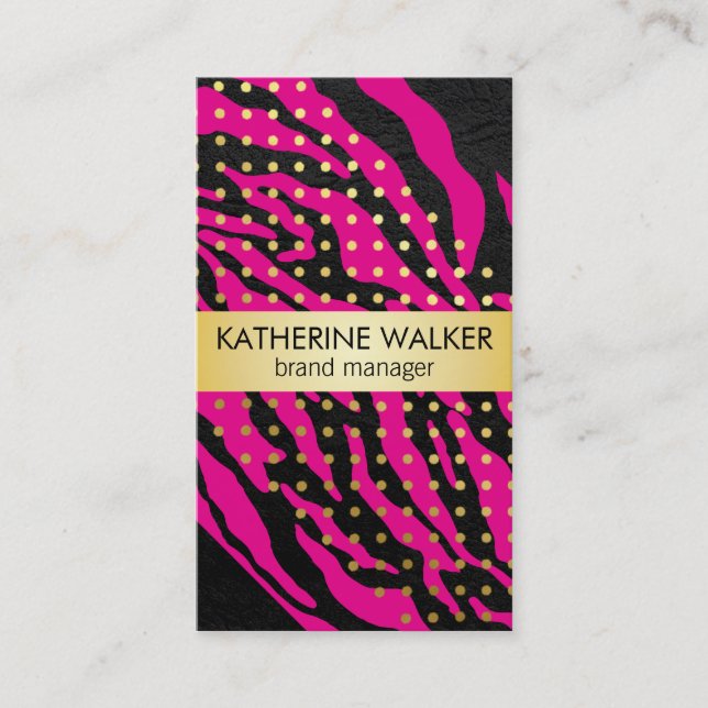 Deluxe | Polka Dots | Animal Print Business Card (Front)
