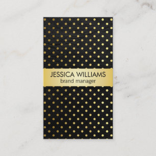 Deluxe   Polka Dots   Golden 2 Business Card