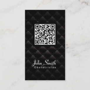 Deluxe QR Code Obstetrician Business Card
