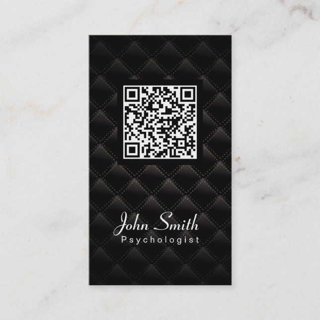 Deluxe QR Code Psychologist Business Card (Front)