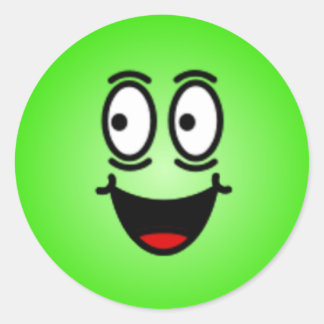 Deluxe Silly Smiley faces Classic Round Sticker