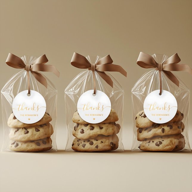 Deluxe Thanks From Gold  Favour Tags (Deluxe Thanks From Gold Foil Favor Tags.)