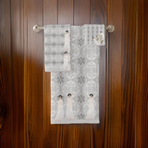 Deluxe Woman in White Serena Klimt Bath Towel Set