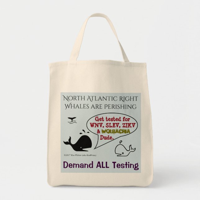 Demand ALL Testing for Whales by RoseWrites Tote Bag (Front)