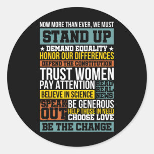 Demand Equality Defend The Constitution Believe In Classic Round Sticker