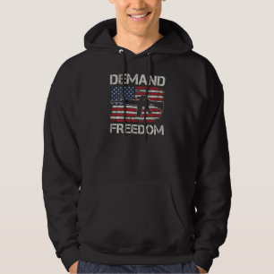 Demand Freedom Pro Gun Vintage AR15 USA Flag ON Hoodie