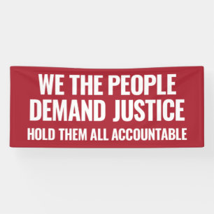 Demand Justice 6 Ft Banner Red